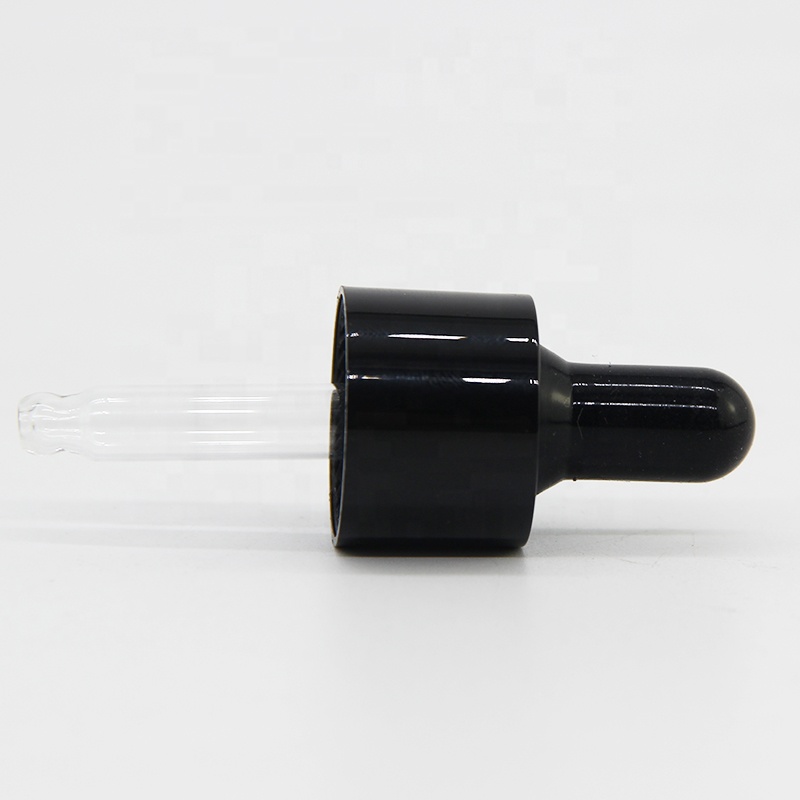Wholesale empty dropper slanted shoulder glass bottle in 15 ml with black cap/lid for essential oil or serum liquid