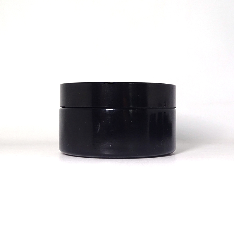 Wholesale empty face powder container 15 ml dark violet glass jar with black lids