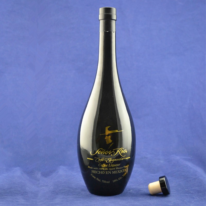 Wholesale empty  flint olive oil liquor spirit black glass bottles cheap price