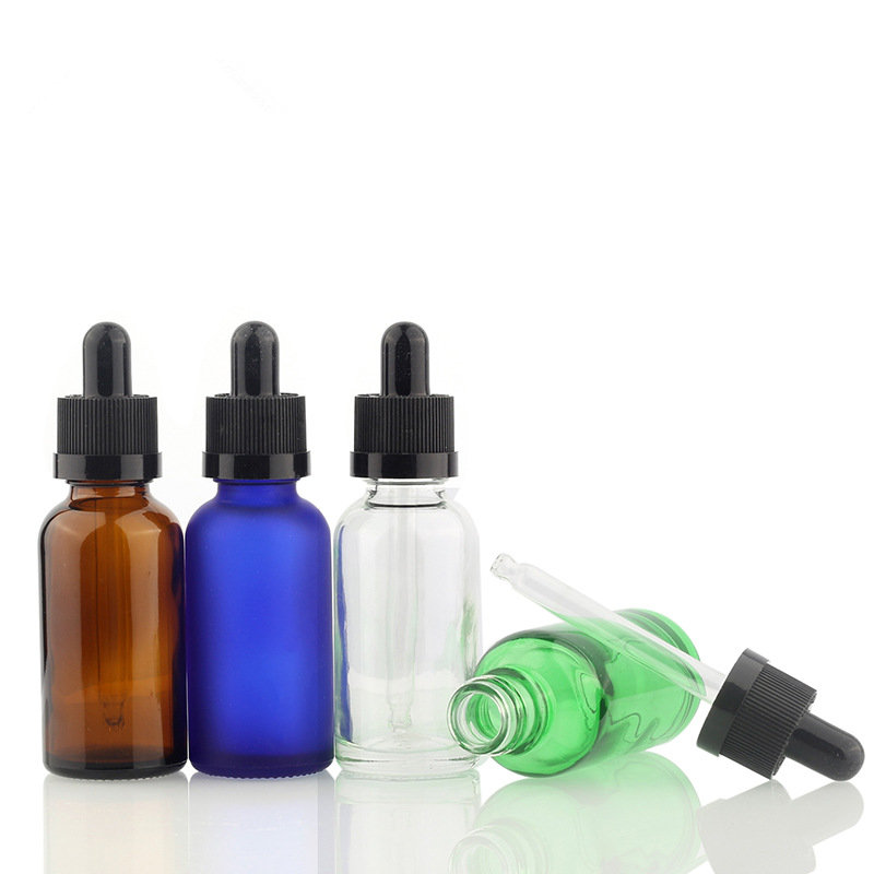 Wholesale empty frosted amber black cosmetic glass bamboo dropper bottle 5ml 10ml 15ml 20ml 30ml pipette with bamboo wooden lid