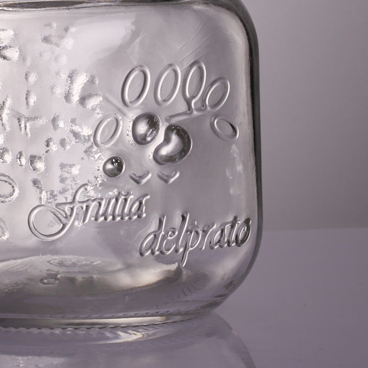 Wholesale empty glass beverage mason jar with handle