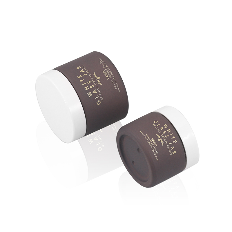 Wholesale empty glass cosmetic white jars for face cream