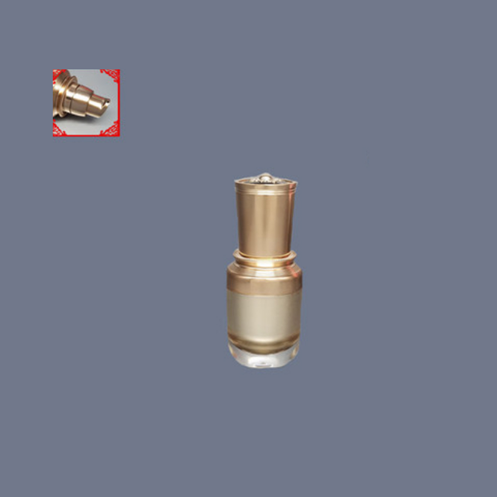 Wholesale empty high grade beauty gold round acrylic 120ml lotion pump bottle