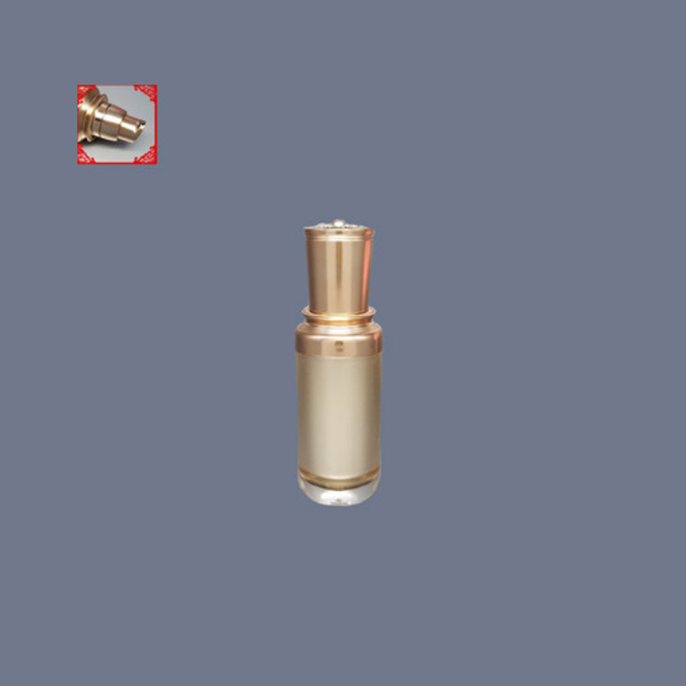 Wholesale empty high grade beauty gold round acrylic 120ml lotion pump bottle