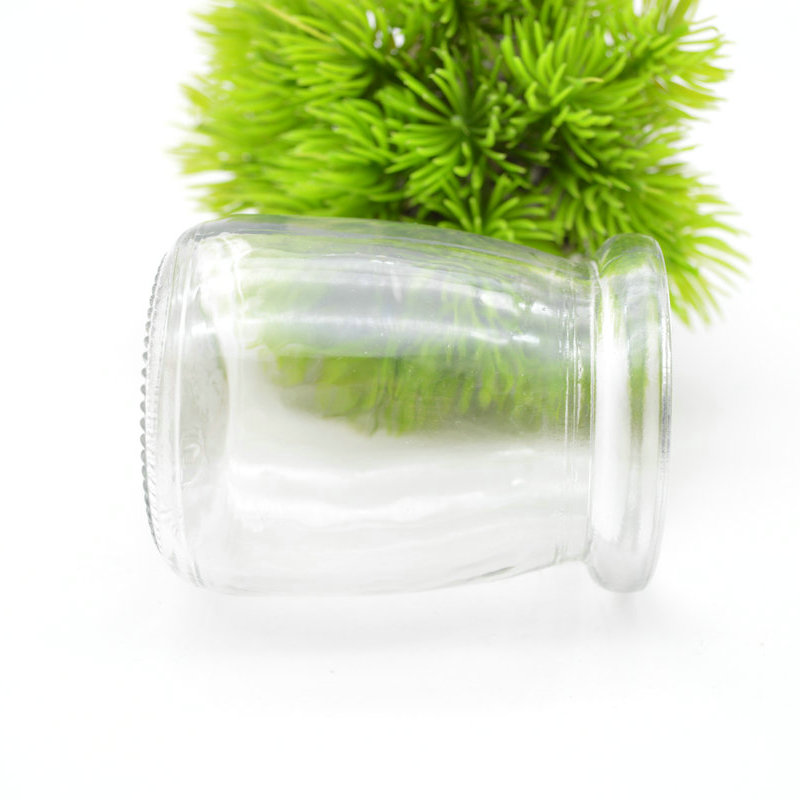 Wholesale empty high quality small round transparent 120ml 200ml glass storage jar pudding jar yogurt pudding cup with lid
