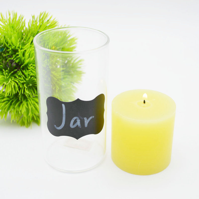 Wholesale empty luxury clear borosilicate candle jar with bamboo lid