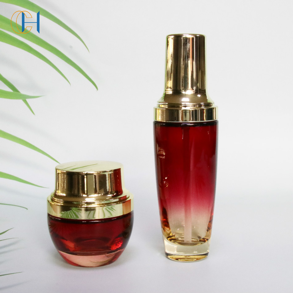 Wholesale empty luxury cosmetic packaging 50ml 100mlacrylic mini jar airless pump bottle