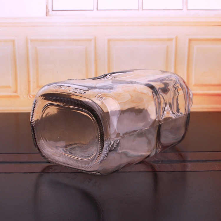 Wholesale empty new design 2L 2000ml large capacity glass milk bottle glass juice bottle with cap