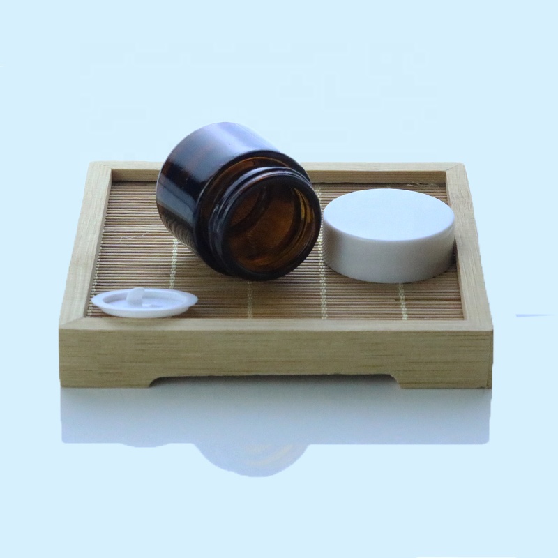 Wholesale empty round 5ml 10ml 15ml 20ml 30ml 50ml amber cream cosmetic glass jar for packaging (GJM14)