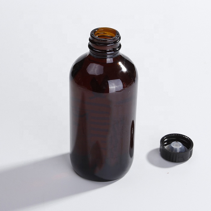 Wholesale empty round 8oz 250ml cold brew coffee packing amber glass bottle with screw cap