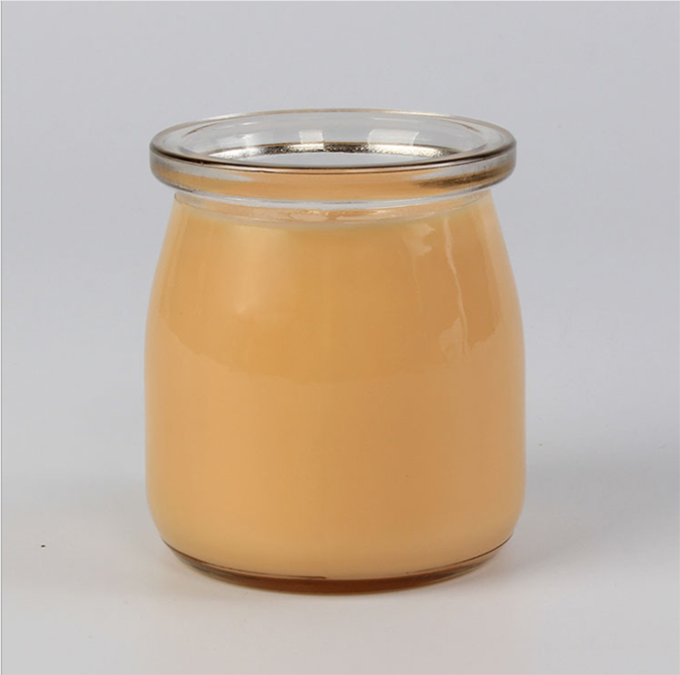Wholesale empty round high quality transparent 100ml glass storage jar pot pudding yogurt cup with lid