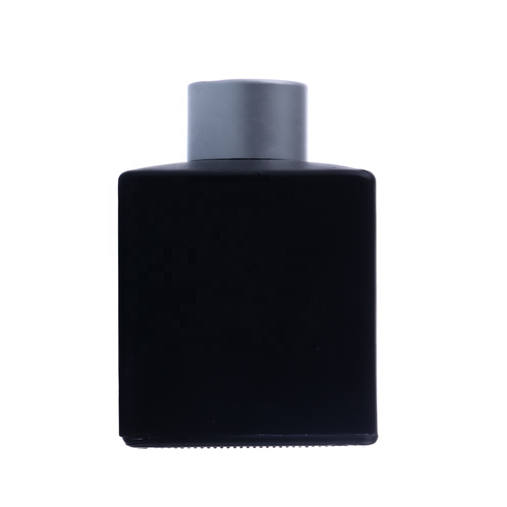Wholesale empty square aroma color bottles 100ml black matte 50ml 100ml glass aroma bottle aroma reed diffuser bottle