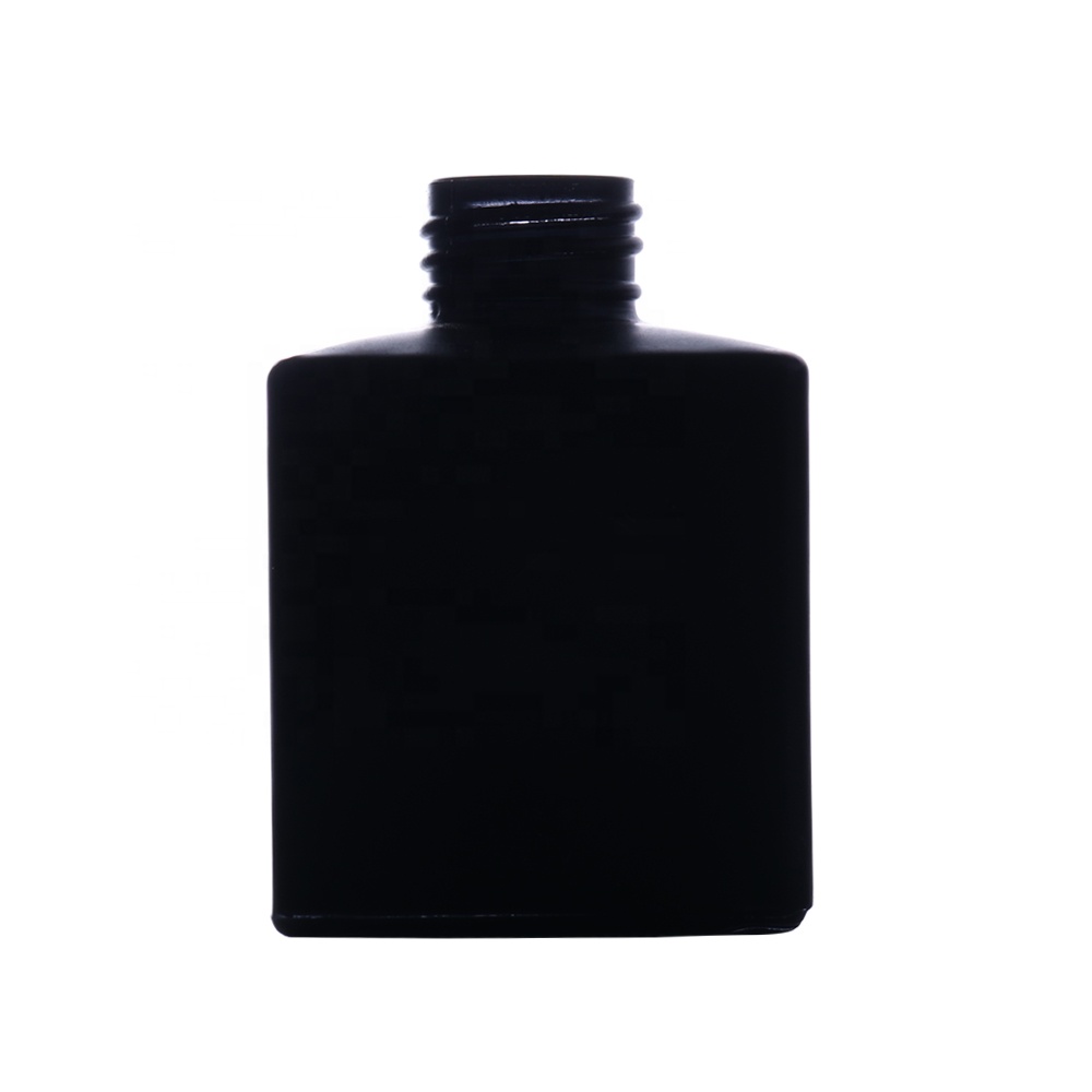 Wholesale empty square aroma color bottles 100ml black matte 50ml 100ml glass aroma bottle aroma reed diffuser bottle