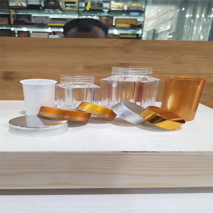 Wholesale empty square glass jars with metal lid