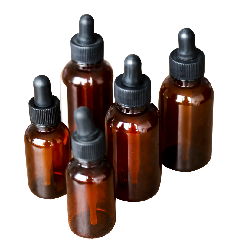 Wholesale essential oil 0.5/1/2oz Pharmaceutical amber glass bottle with dropper 15/30/50ml boston round glass dropper bottle