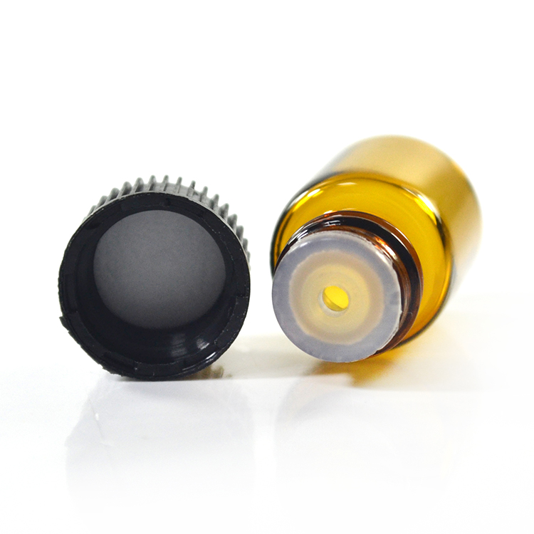 Wholesale essential oil glass bottle 1ml 2ml 3ml 5ml mini sample amber glass vial with Inner plug and screw cap