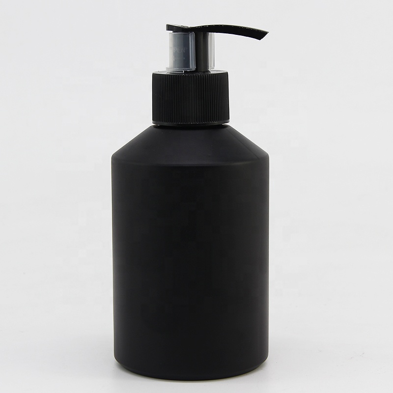 Wholesale essential oil glass  bottle in 200 ml with pump head and slanted shoulder glass body