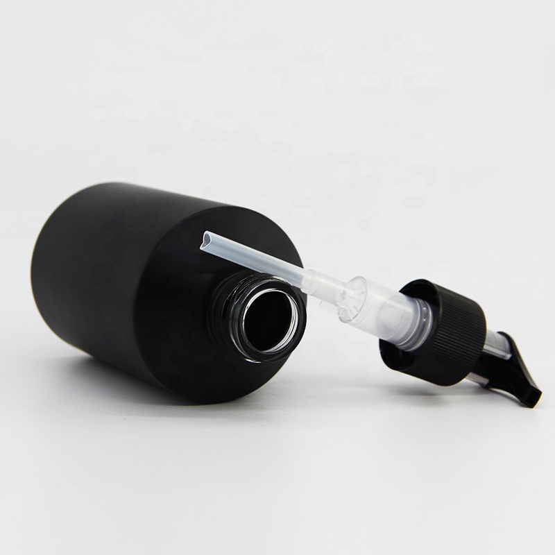 Wholesale essential oil glass bottle in 200 ml with pump head and slanted shoulder glass body