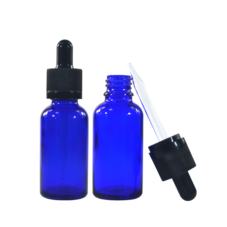 Wholesale essential oil packaging clear amber green blue glass dropper bottle with pipette