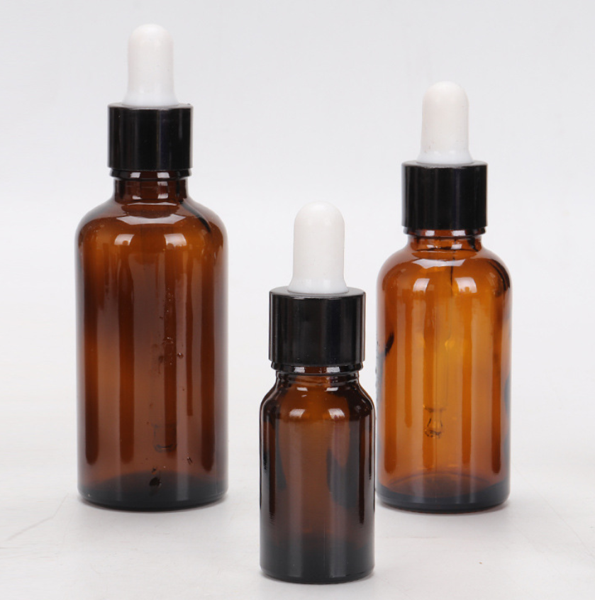 Wholesale essential oil packaging silicone rubber bulb aluminum 18mm dropper