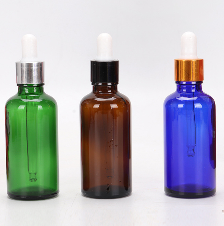 Wholesale essential oil packaging silicone rubber bulb aluminum 18mm dropper