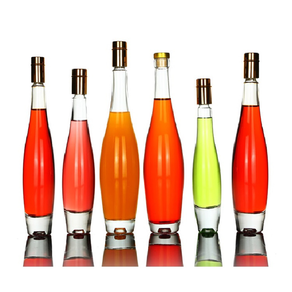 Wholesale factory custom design and logo milk juice water glass container beverage bottles