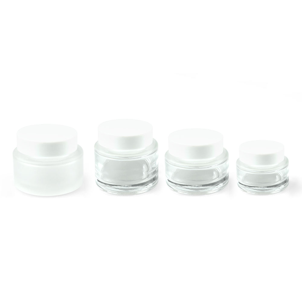 Wholesale factory price empty frosted clear glass jar for cream
