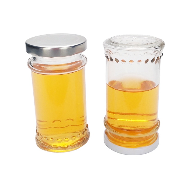 Wholesale fancy 150ml clear round glass coffee powder jar spice jar with metal lid