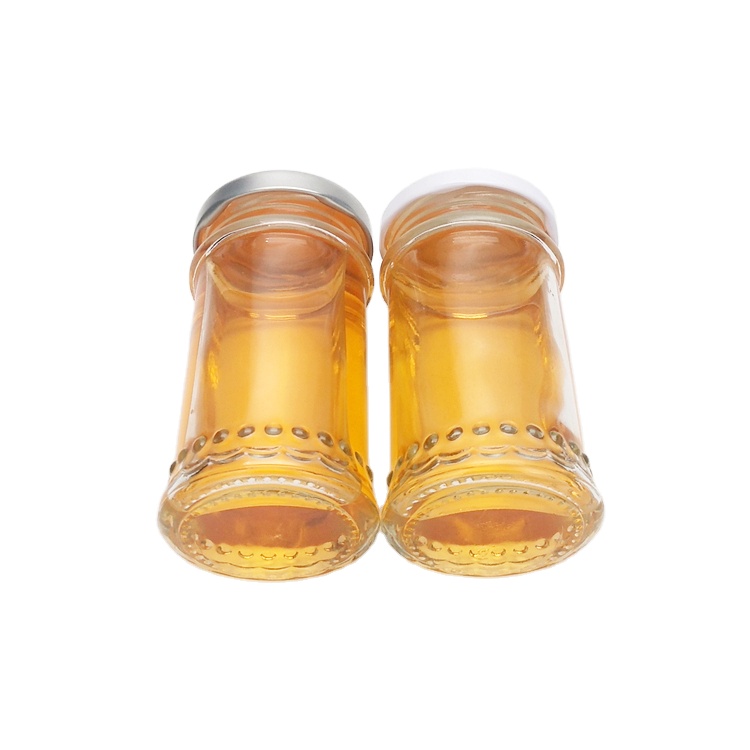 Wholesale fancy 150ml clear round glass coffee powder jar spice jar with metal lid