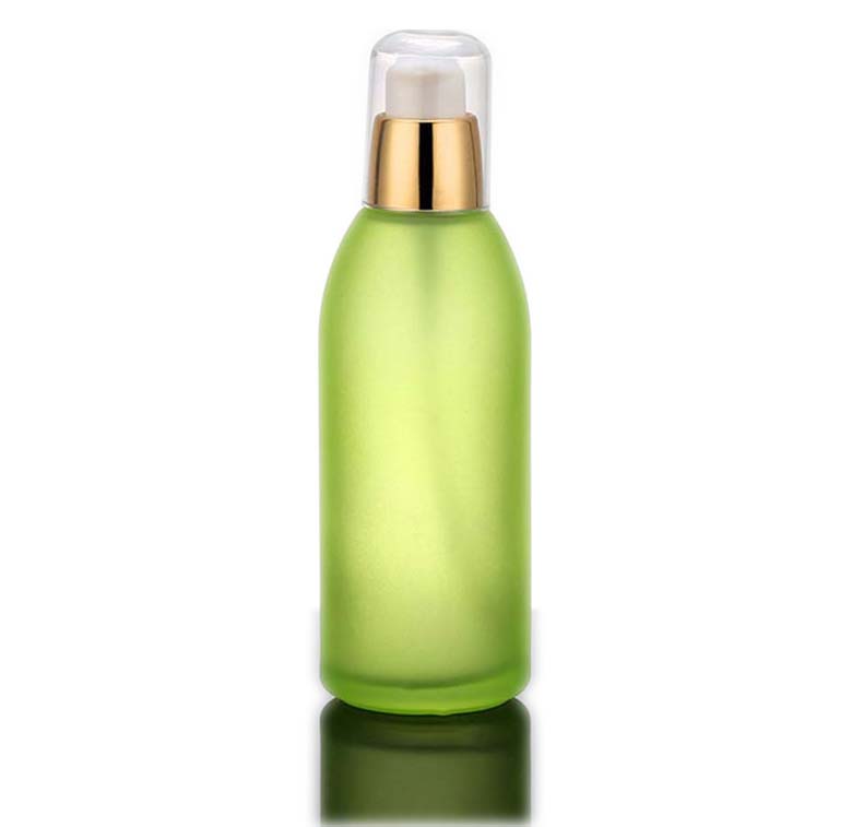 Wholesale fancy glass empty glass cosmetic pump bottle