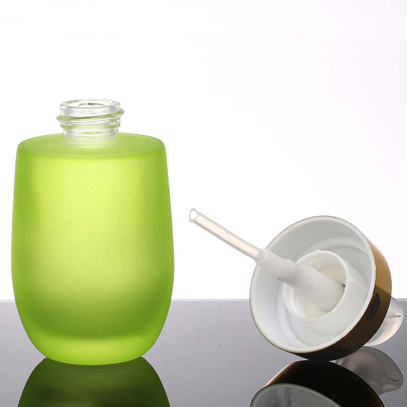 Wholesale fancy glass empty glass cosmetic pump bottle