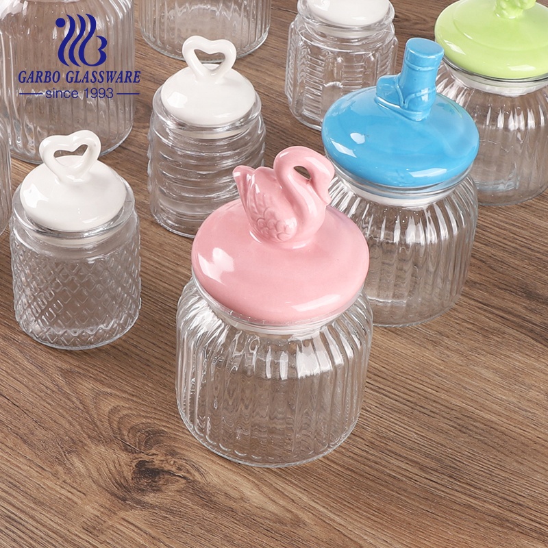 Wholesale food container hexagon glass jars with golden metal closure 50ml 70ml 100ml 300ml 500ml 750ml