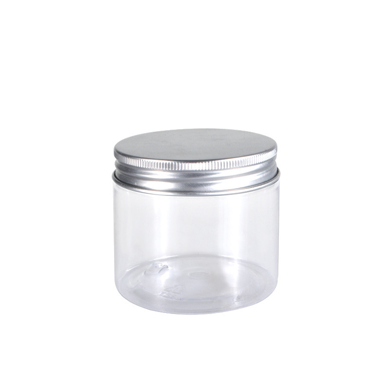Wholesale food grade 30g 40g 50g 60g 80g 100g 120g 150g 200g 250g 500g clear plastic packaging jar with aluminum lid