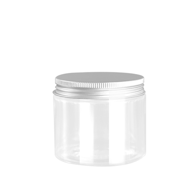 Wholesale food grade 30g 40g 50g 60g 80g 100g 120g 150g 200g 250g 500g clear plastic packaging jar with aluminum lid