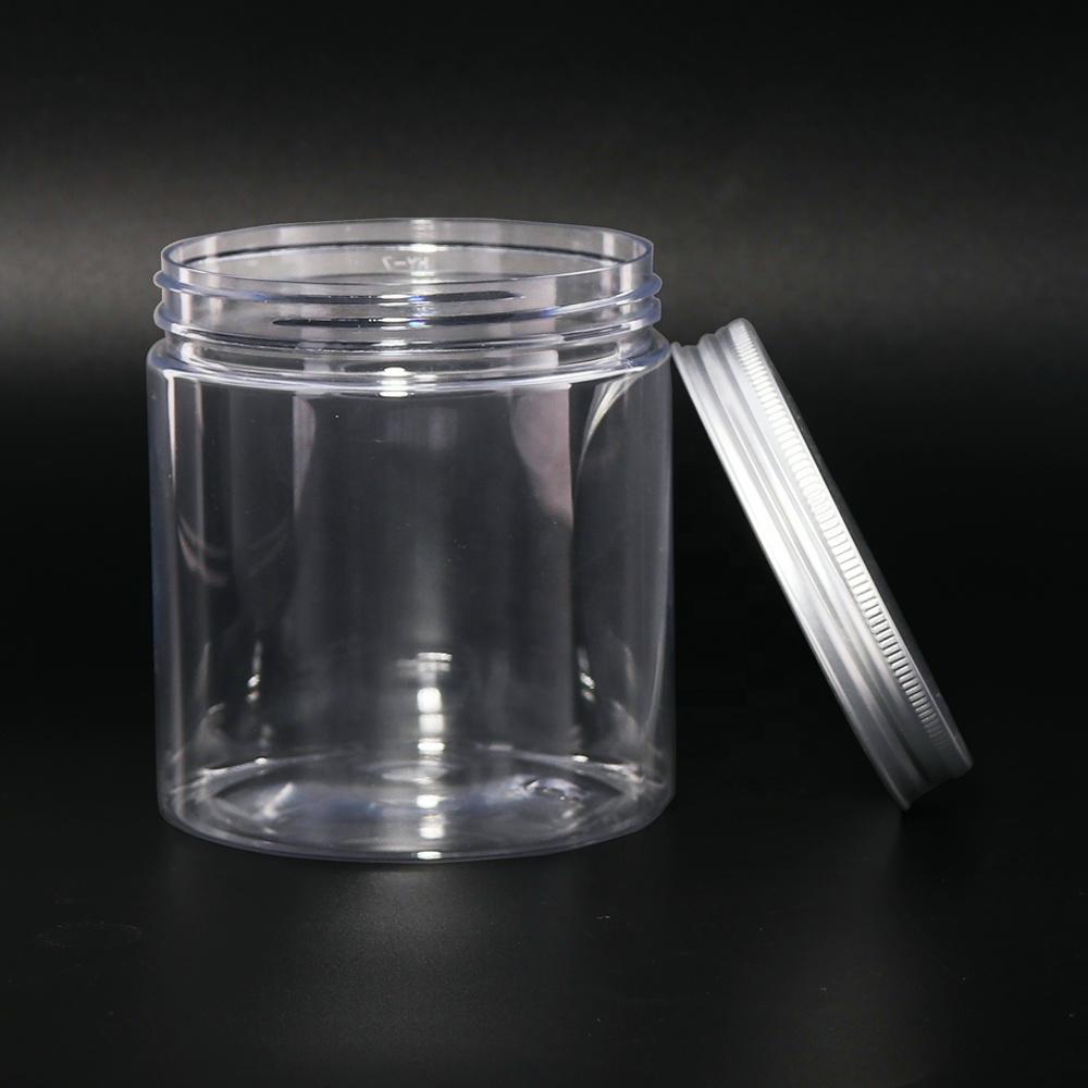 Wholesale food grade 30g 40g 50g 60g 80g 100g 120g 150g 200g 250g 500g clear plastic packaging jar with aluminum lid