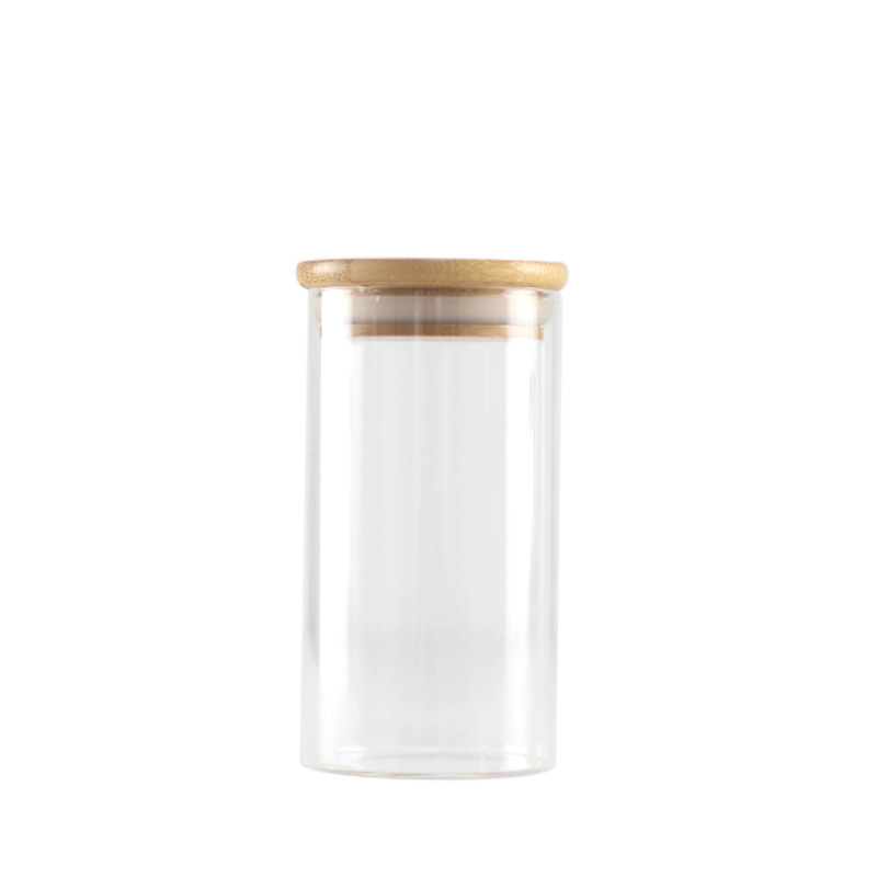 Wholesale food grade wide mouth cylindrical spices syrup honey kitchen use storage 8 oz glass jars with lid storage containers