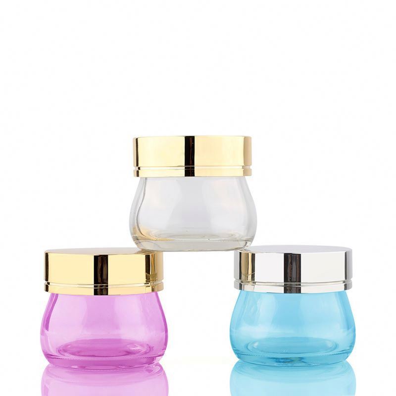 Wholesale free sample 50g 120g 150g 330g 4oz 5oz 6oz pink face cream jar cosmetic packing glass jar with aluminum lid