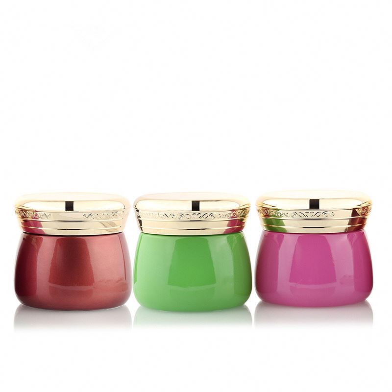 Wholesale free sample 50g 120g 150g 330g 4oz 5oz 6oz pink face cream jar cosmetic packing glass jar with aluminum lid