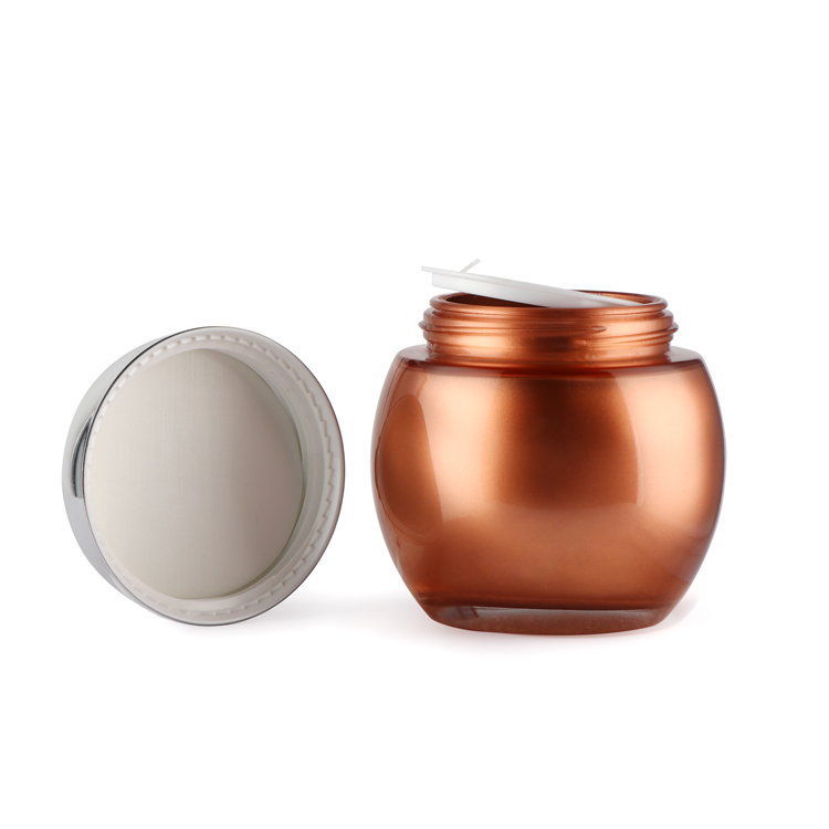 Wholesale free sample 50g 120g 150g 330g 4oz 5oz 6oz pink face cream jar cosmetic packing glass jar with aluminum lid