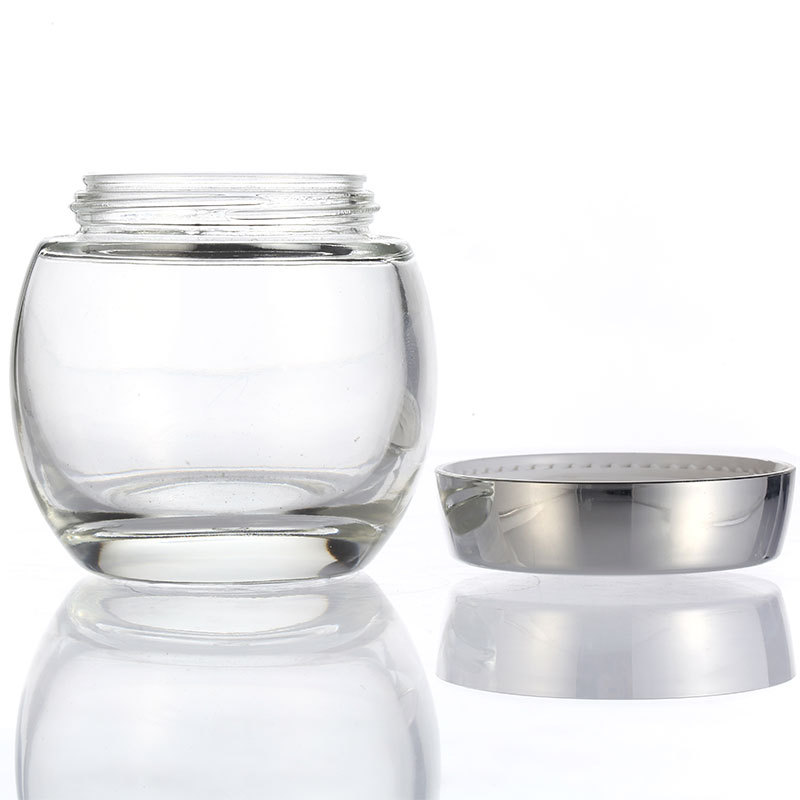 Wholesale free sample 50g 120g 150g 330g 4oz 5oz 6oz pink face cream jar cosmetic packing glass jar with aluminum lid