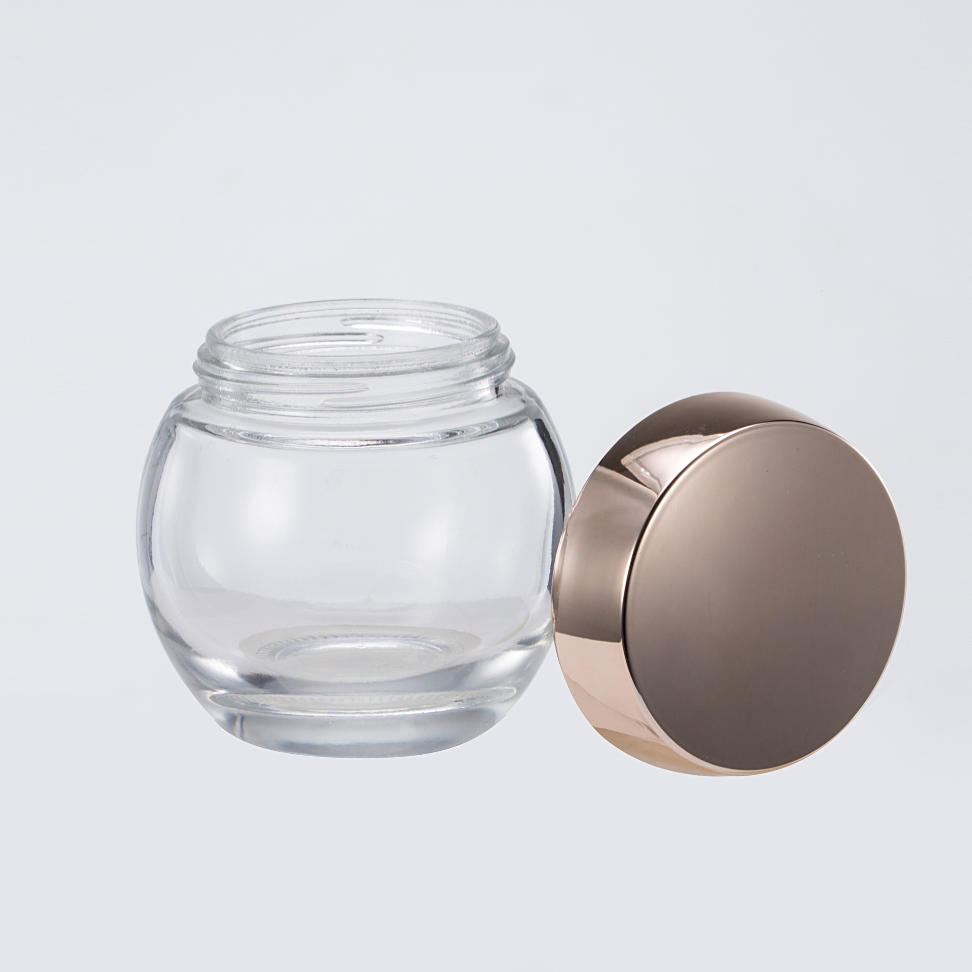 Wholesale free sample 50g 120g 150g 330g 4oz 5oz 6oz pink face cream jar cosmetic packing glass jar with aluminum lid
