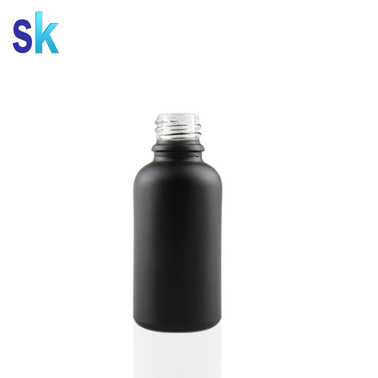 Wholesale frosted black color 30 ml glass dropper bottles
