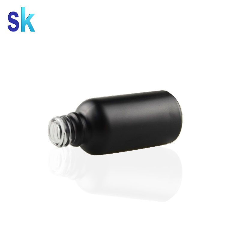 Wholesale frosted black color 30 ml glass dropper bottles