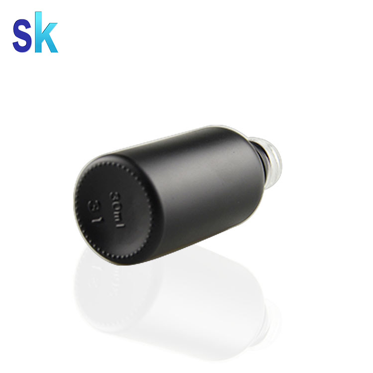 Wholesale frosted black color 30 ml glass dropper bottles