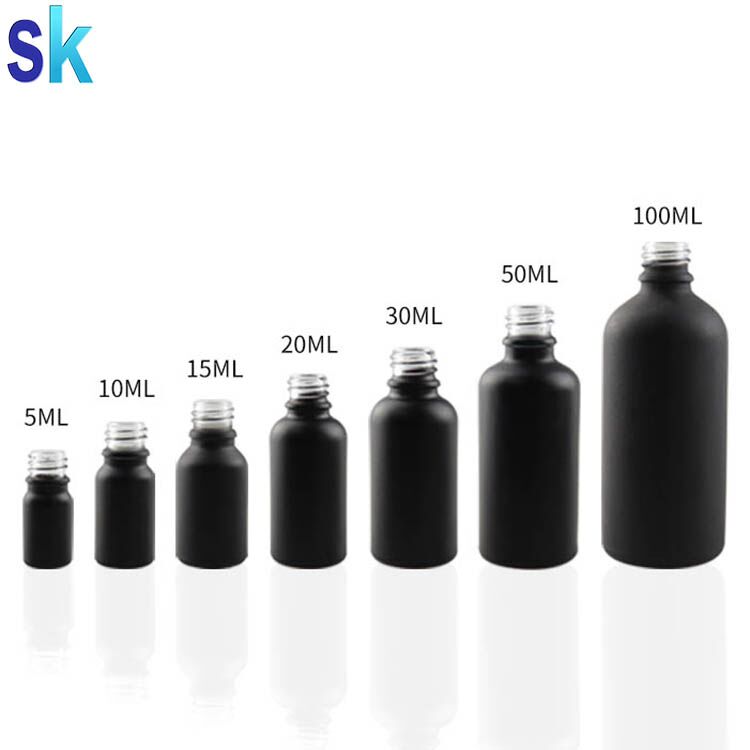 Wholesale frosted black color 30 ml glass dropper bottles