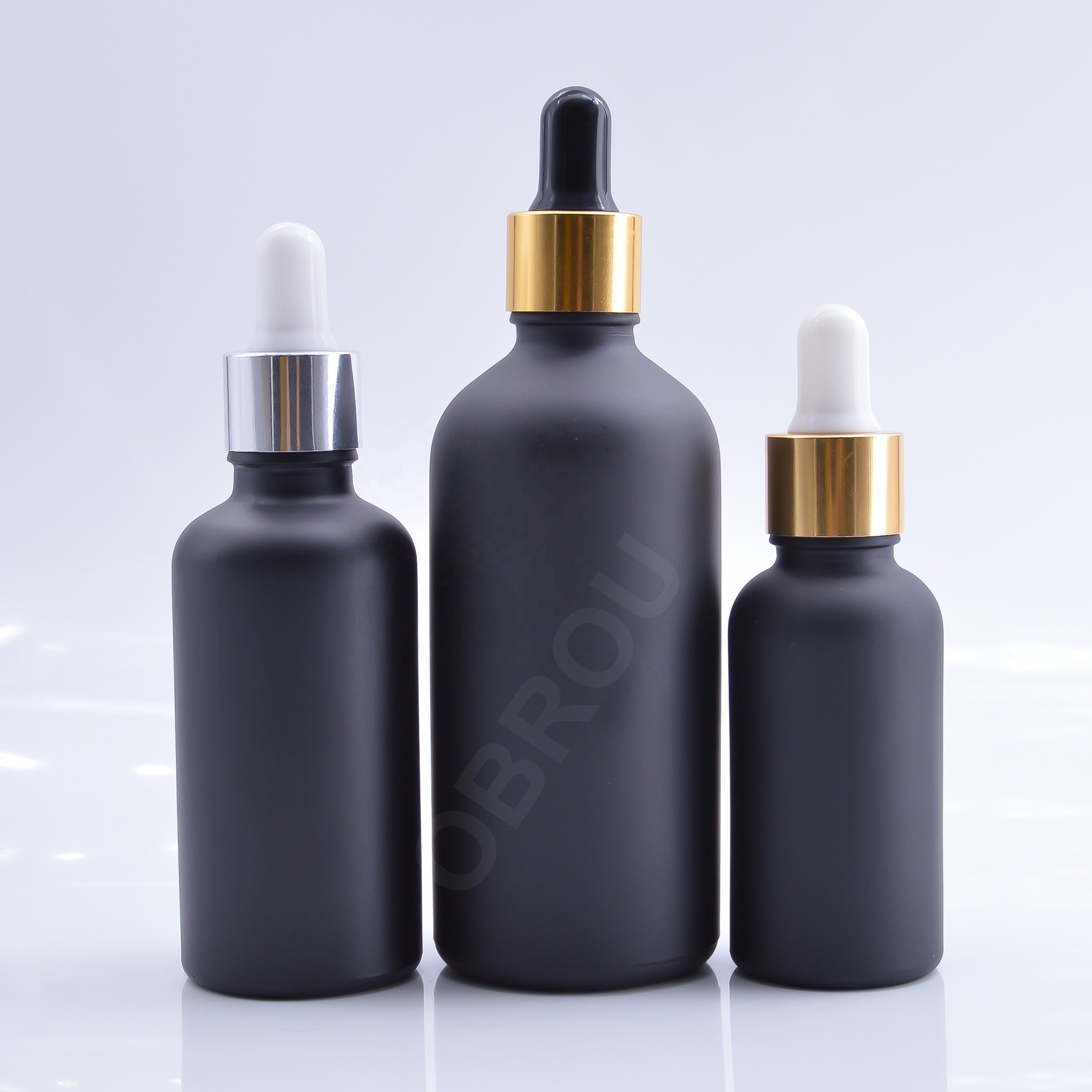 Wholesale frosted black glass dropper bottle 15ml 30ml 50ml 100ml