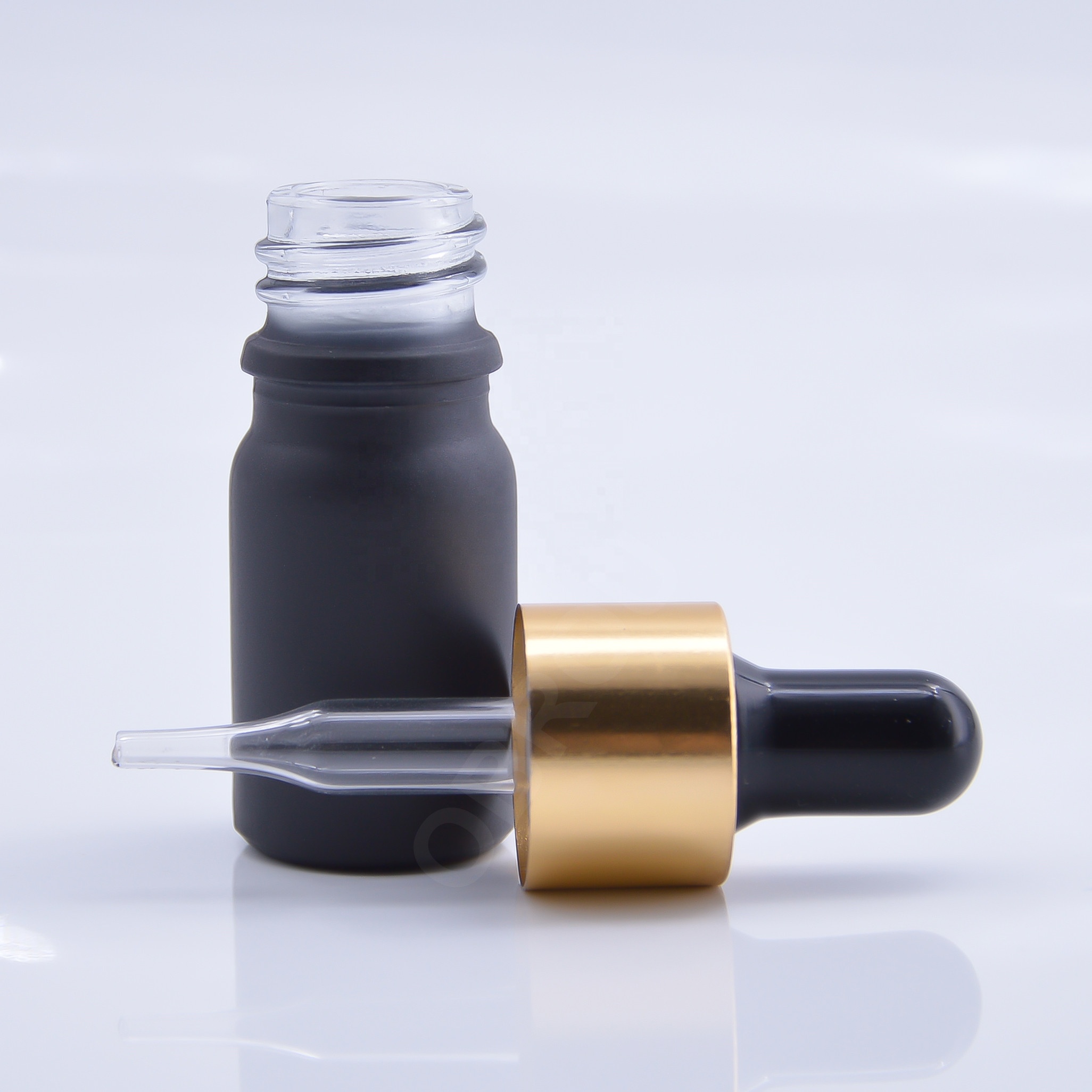 Wholesale frosted black glass dropper bottle 15ml 30ml 50ml 100ml