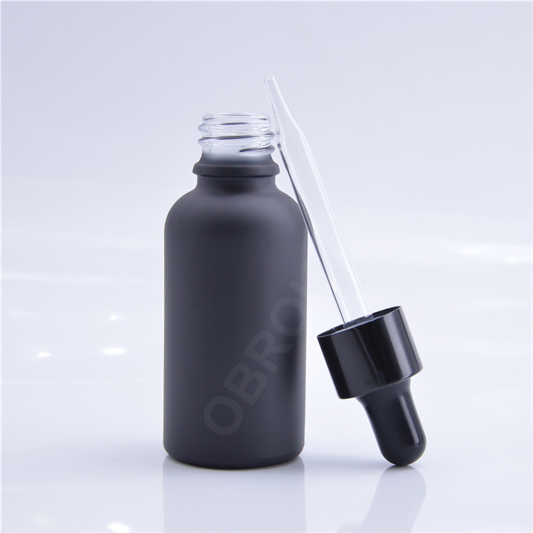 Wholesale frosted black glass dropper bottle 15ml 30ml 50ml 100ml
