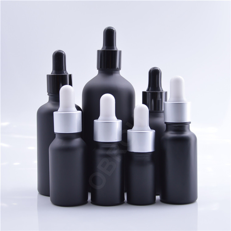 Wholesale frosted black glass dropper bottle 15ml 30ml 50ml 100ml