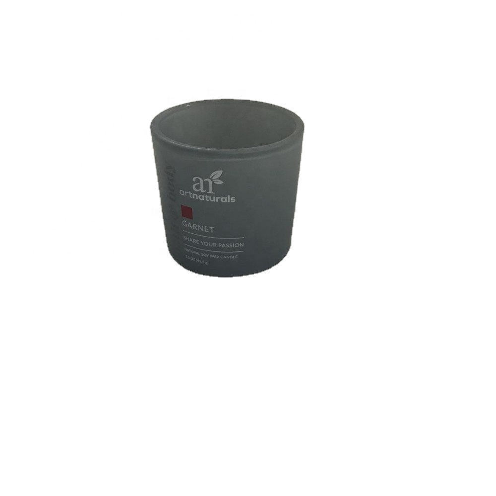Wholesale frosted glass cup candle jar with decorative lids